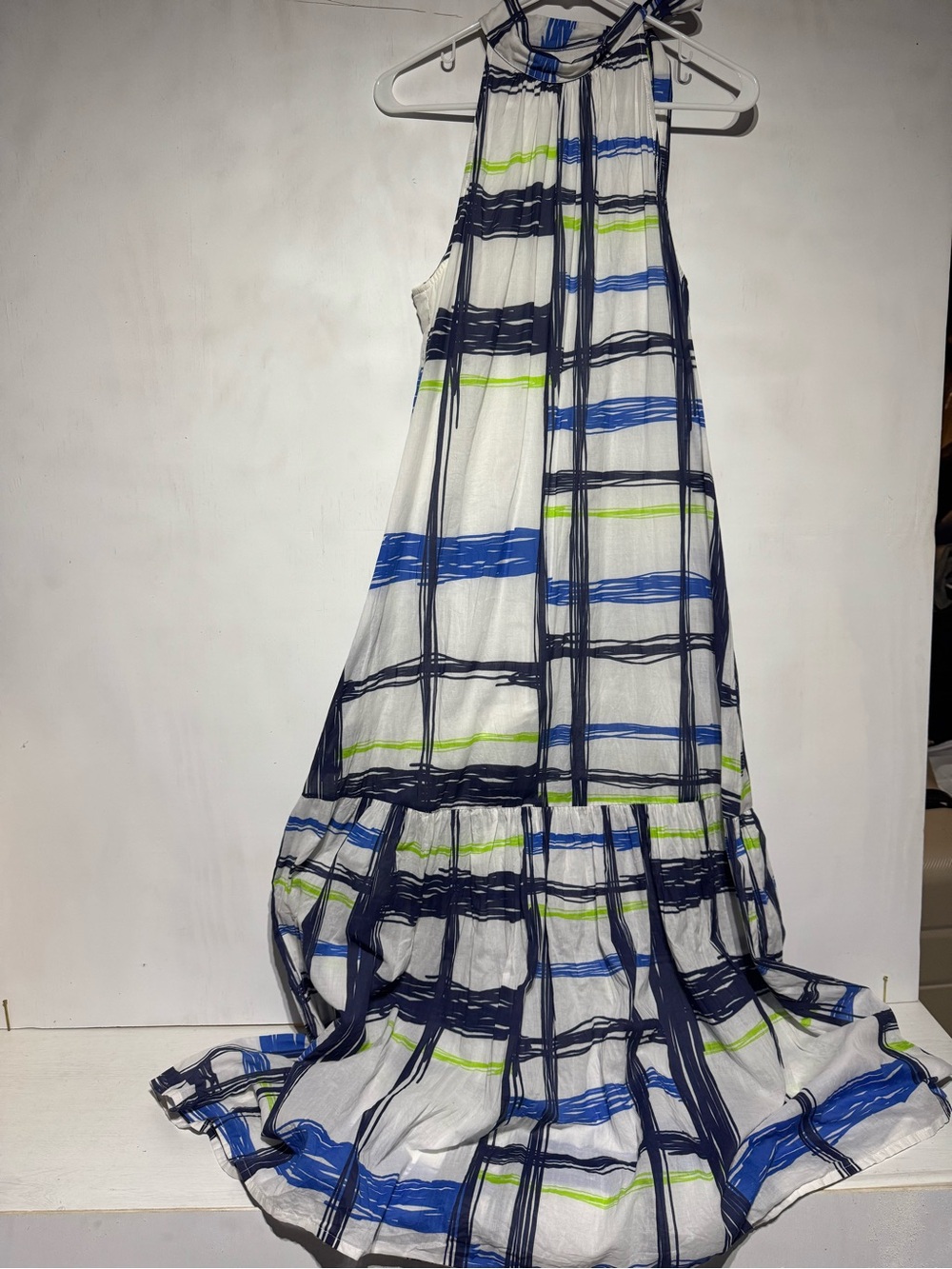 Vineyard vines. Made in Italy, 100& Cotton Abstract High Neck Maxi Dress